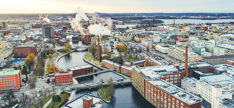 Aerial view of Tampere, Finland.