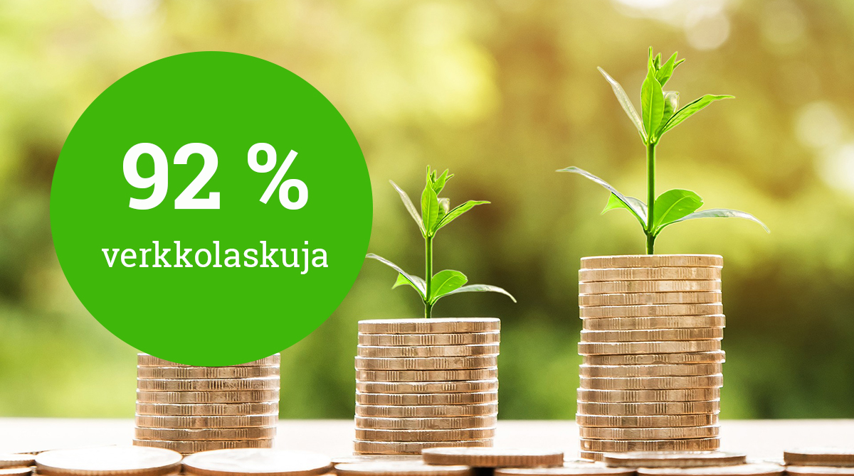 Valtion verkkolaskujen osuus