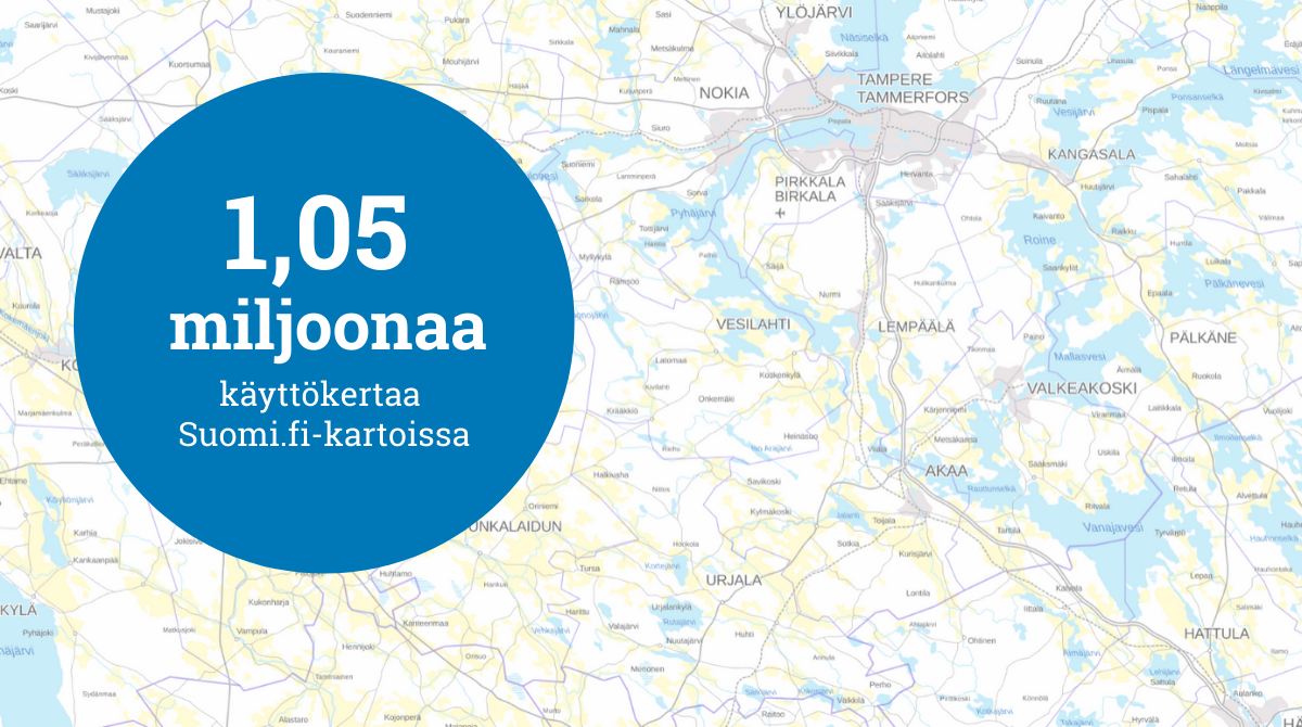 1,05 miljoonaa käyttökertaa Suomi.fi-kartoille.